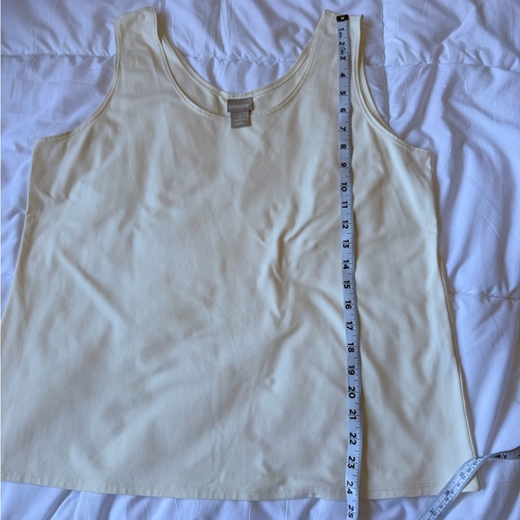 Chico's Ivory Sleeveless Scoop Neck Tank Top Women's Size XL  (Chicos Size 3) - Picture 4 of 5